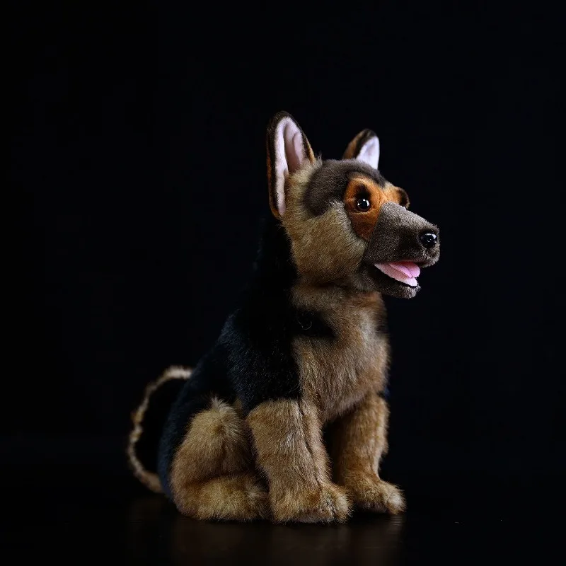

Realistic German Shepherd Plush Toy Lifelike Alsatian Dog Stuffed Doll Soft Fluffy Simulation Puppy Plushie Sleeping Companion