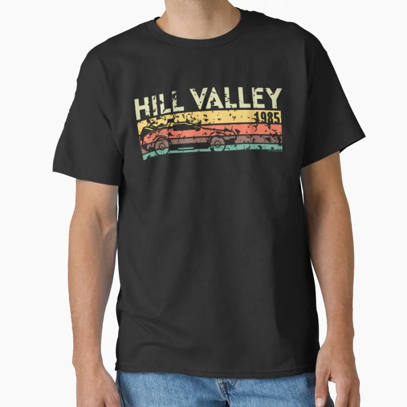 

Hill Valley 1985 Save the Clock Tower Back to the future Time travel movie Delorean Birthday gift T shirt Large size tops