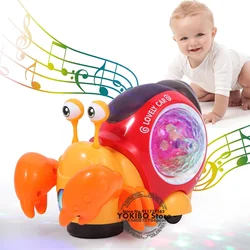 Crawling Crab Baby Toys with Music LED Light Up Interactive Musical Toys for Baby Dancing Crawling Toys Moving Toddler 0 12