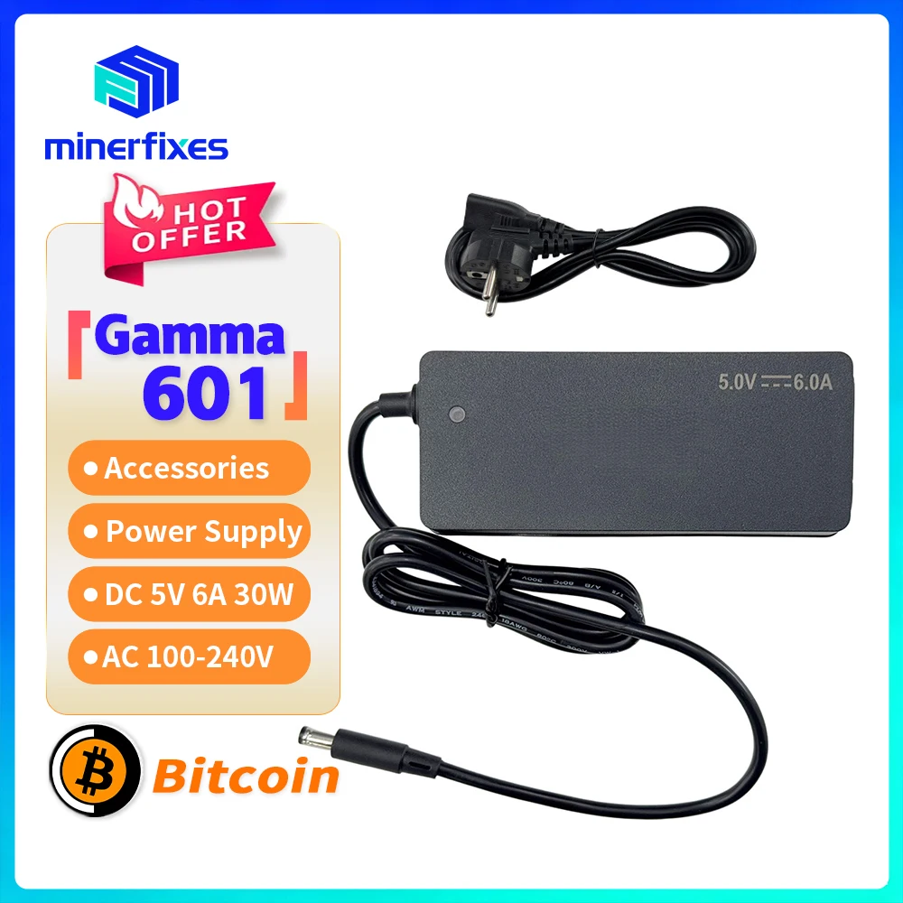 

Bitaxe 602 Accessories 5V 6A 30W Power Adapter Plug Bitaxe Gamma 601 Accessories Suitable For Bitcoin Miner Ultra Supra Nerdaxe