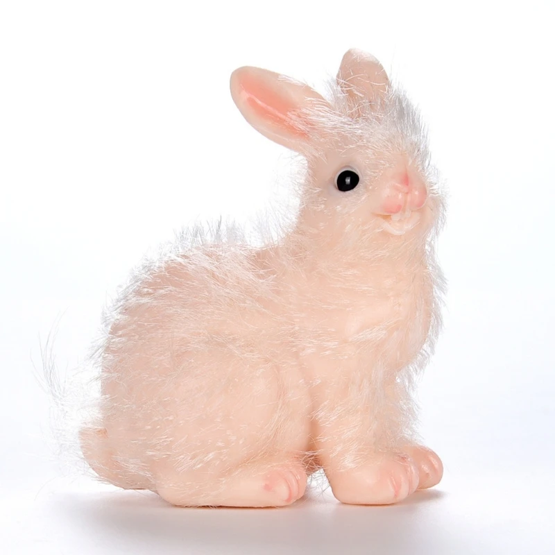 

Realistic Silicone Rabbit Figurine for Kids Pet Raise Reborns Animal Model