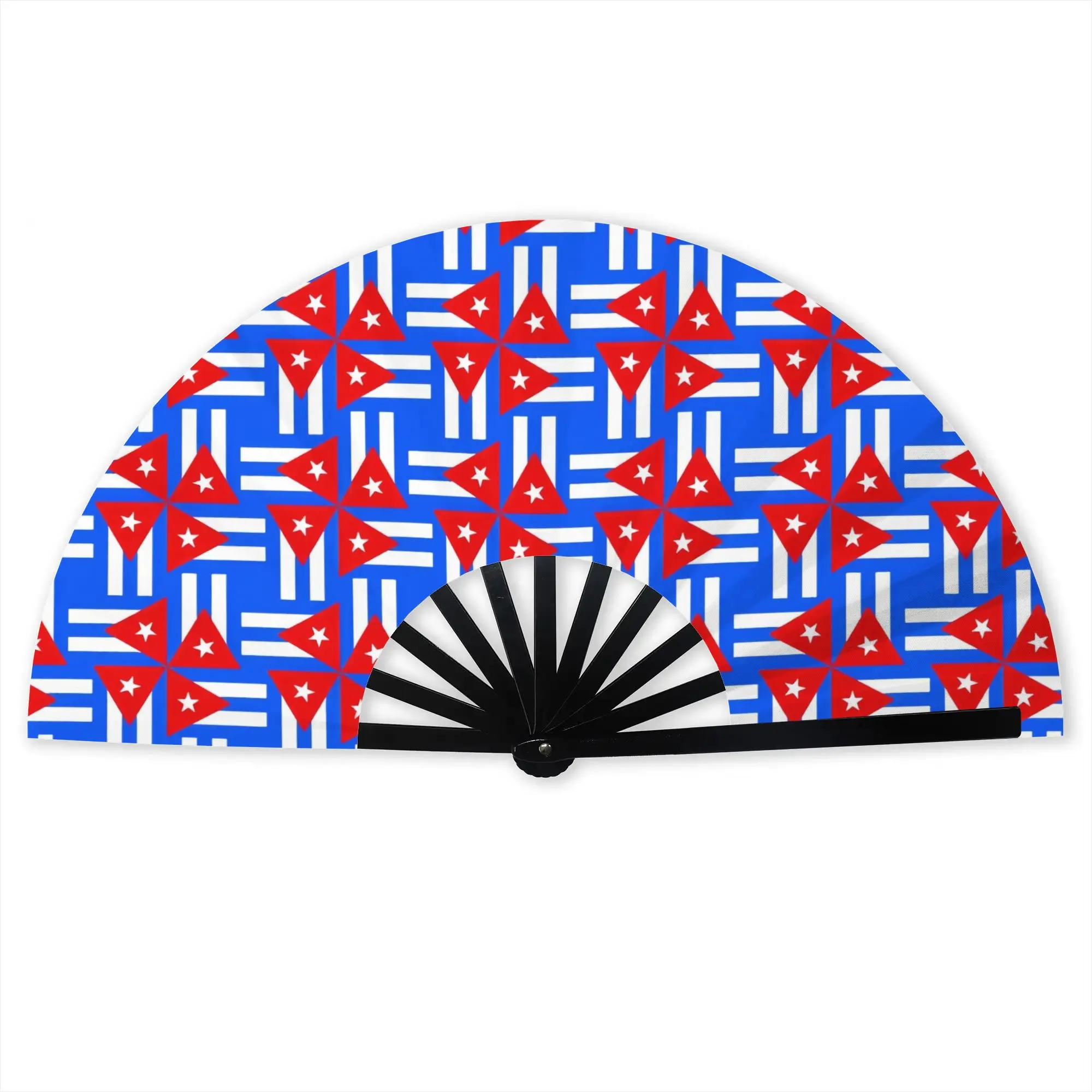 Cuban Flags Collage Hand Fan Promotional Gift Party Cuban Patriotic  Durable Folding Fans Creative Bulk Pack Fan