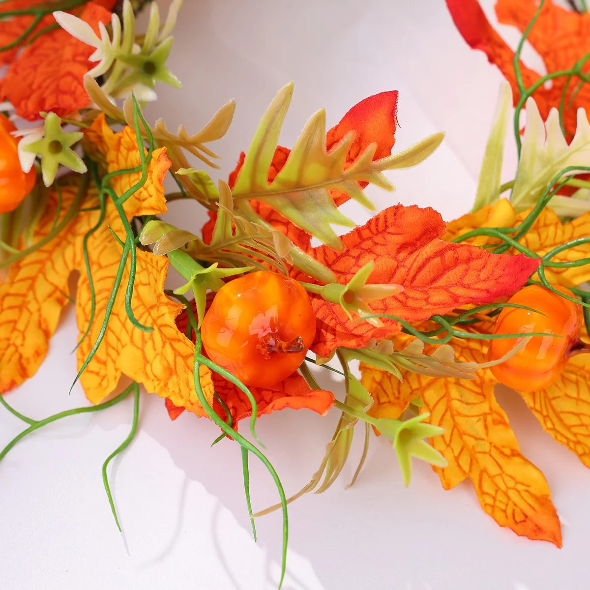 عصابة رأس مصنوعة يدويًا من أوراق اليقطين مع تصميم أوراق القيقب للنساء في عيد الشكر وحفلات عيد الميلاد وإكسسوارات شعر الكرمة #4