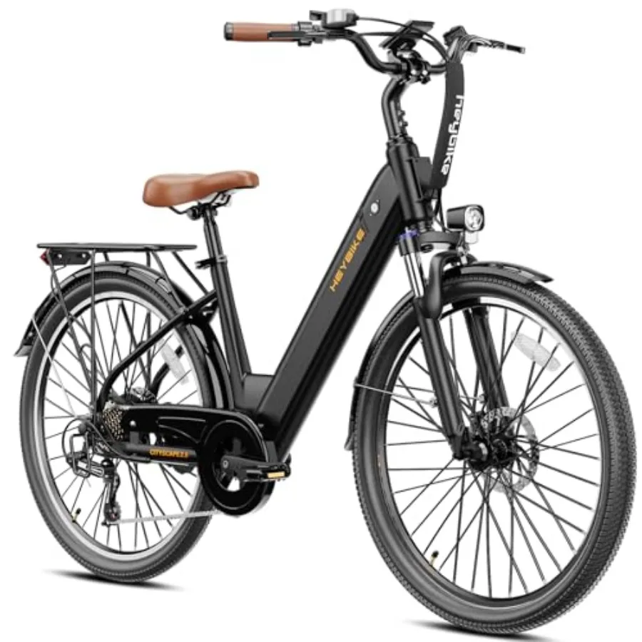 

Cityscape 2.0 electric commuter bike for urban riding, aluminum alloy frame, matte black finish, 1200W motor with 50-mile range