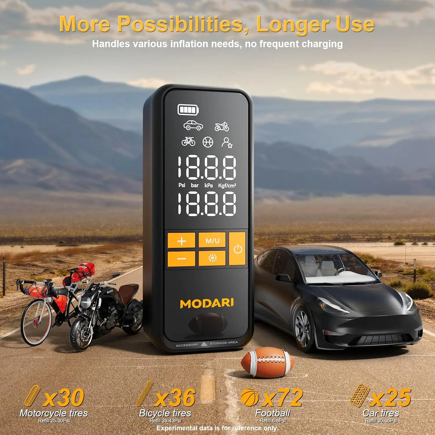 منفاخ إطارات محمول 5X أسرع 160 رطل لكل بوصة مربعة مضخة هواء لاسلكية مع إيقاف تلقائي للسيارة وسيارات الدفع الرباعي والشاحنة - تخزين مغناطيسي #5