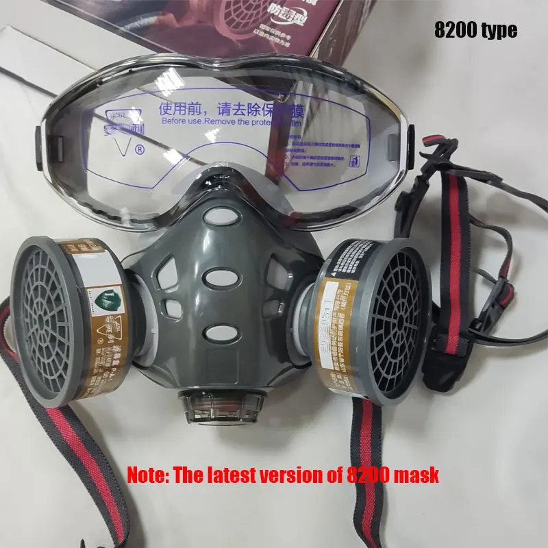 Full Face Gas Mask With Safety Glasse Spray Paint Chemical Pesticide Decoration Formaldehyde  Anti-Dust With Filter Respirator