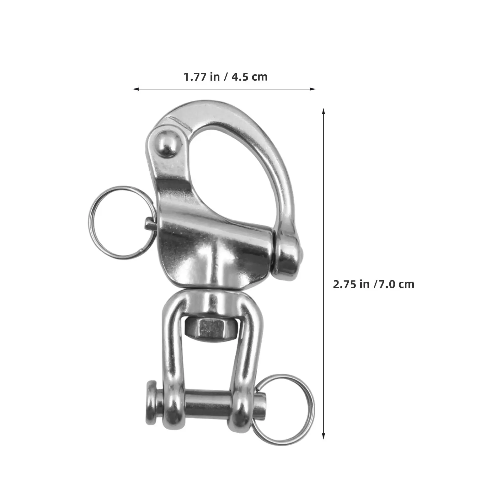 2Pcs Stainless Steel Sailing Rigging Swivel Shackle Marine Anchor Quick Release Snap Bail Clip Heavy Duty Boat Hardware