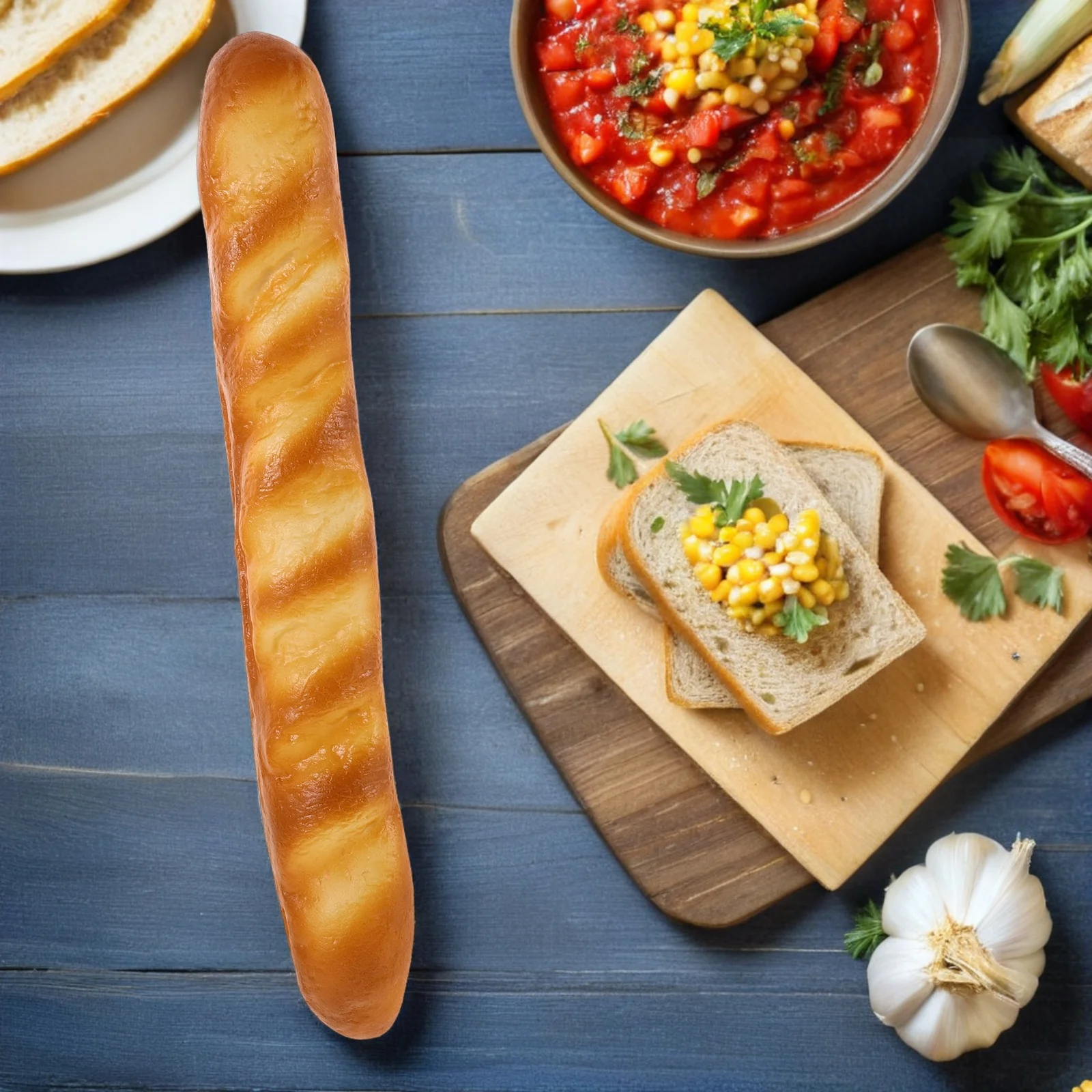 Pane baguette artificiale realistico per esposizione da forno Pane finto francese Prop Decorazioni da cucina Simulazione Configurazione alimentare Scena di gioco