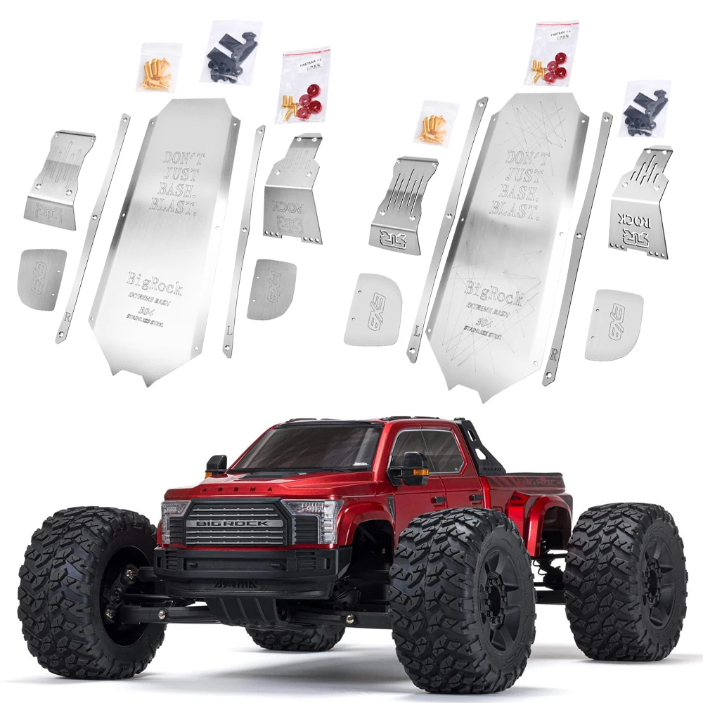 

GPM for ARRMA 1/7 BIG ROCK 6S 4X4 BLX ARA7612 MONSTER TRUCK RC Car Metal Stainless Steel Front Center Rear Chassis Armor