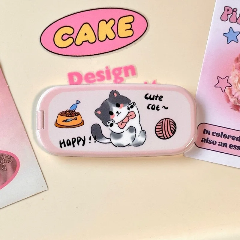 

Cute Cartoon Cat Makeup Mirror Holder Foldable Portable Korean Style Mobile Phone Holder Universal For iPhone For Samsung