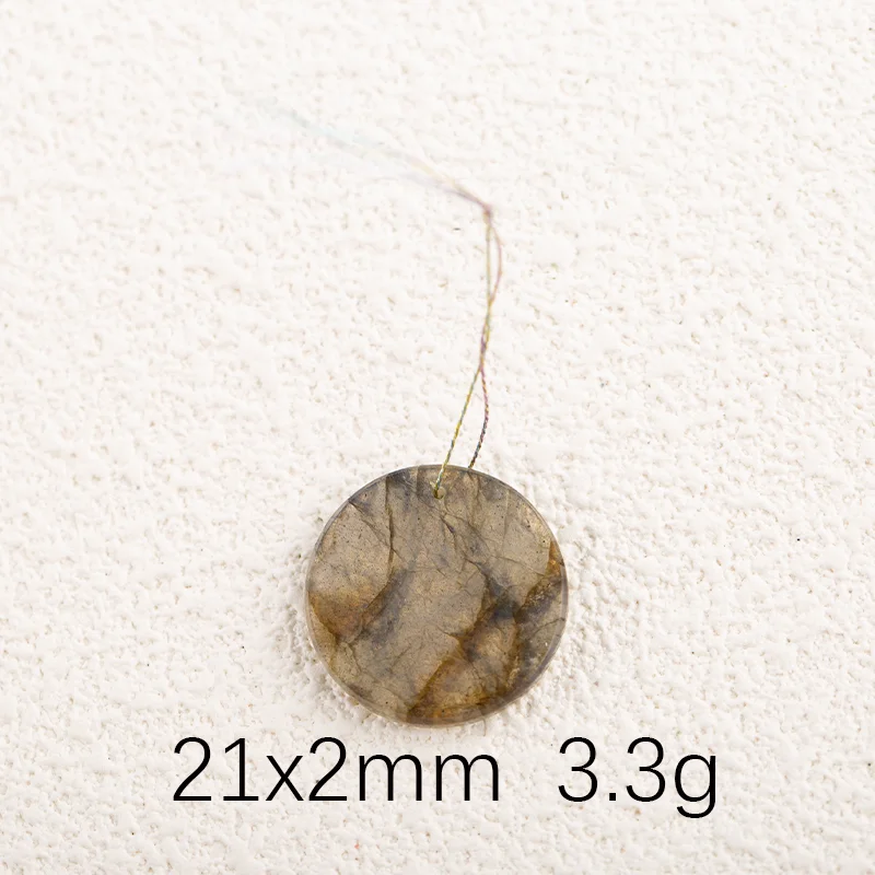 Transparent Gray Labradorite  Carving Pendant for Necklace Stone Fashion Natural Jewelry 21x2mm  3.3g