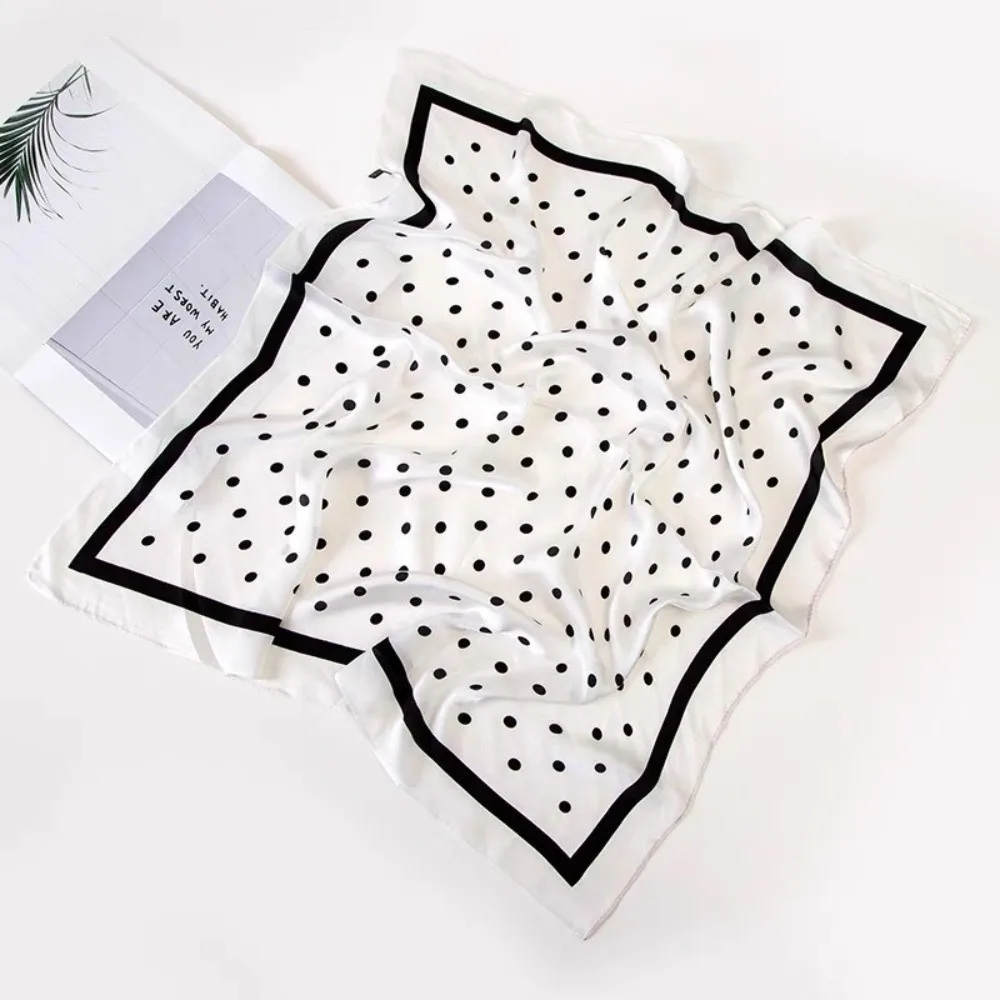 Elegant 70x70cm Square Scarf Satin Simulated Silk Headscarf Soft Thin Neck Scarf for Women