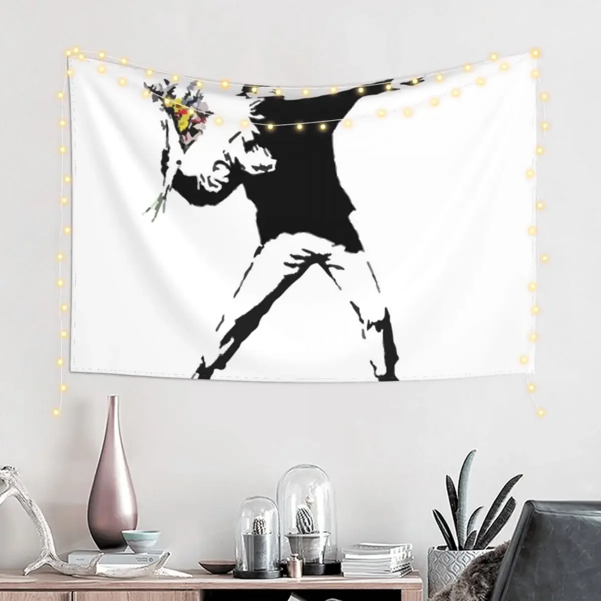 Rage Flower Bomber Stencil Tapestry Bed Room Decoration Things To The Room Tapestry