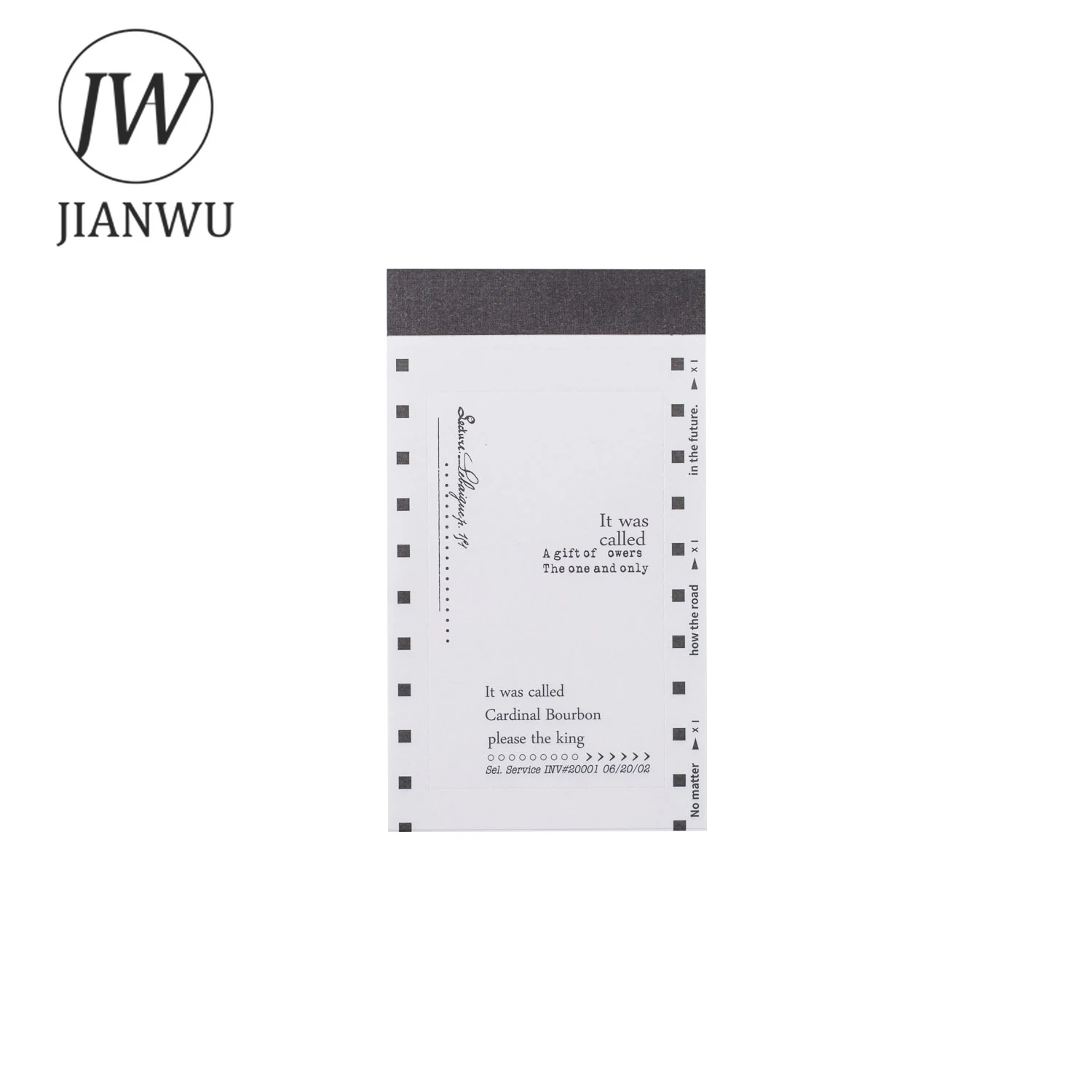 JIANWU Camera Roll Series Vintage English Text Border Material Collage Memo Pad Creative DIY Journal Stationery