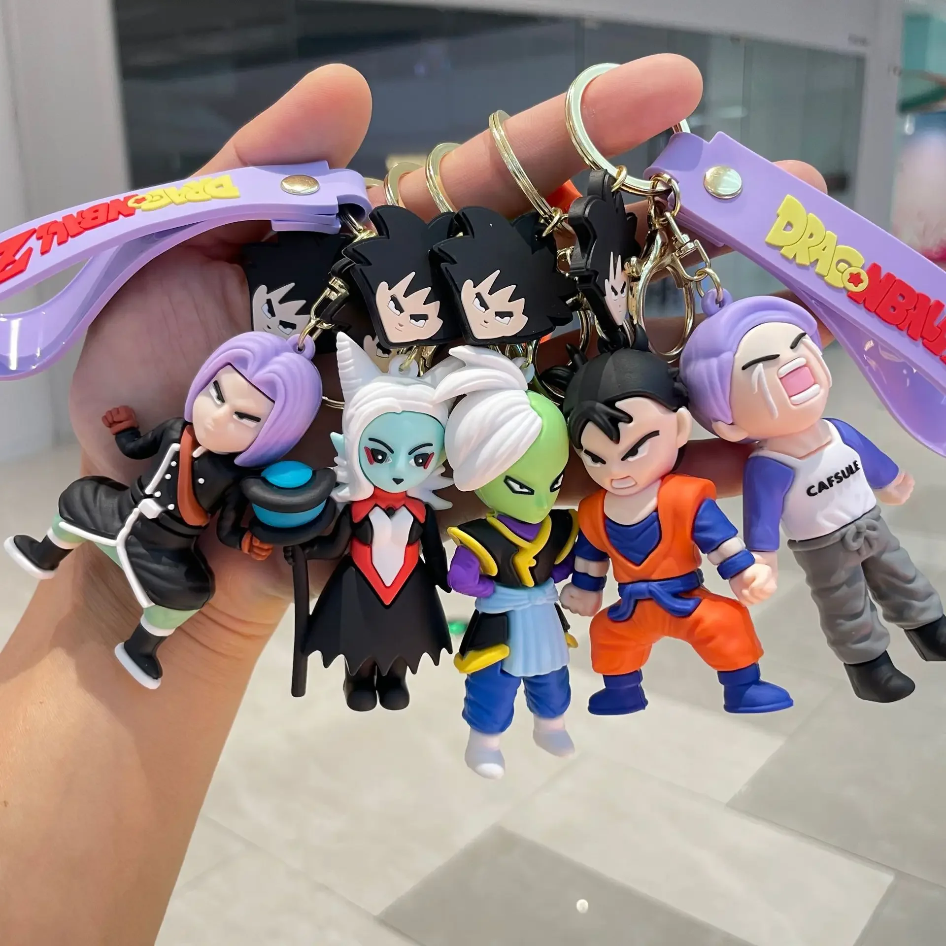 Anime DRAGON BALL Key Chains Goku Black Zamasu Trunks Keychain Cartoon Cute Doll Fashion Bag Car Pendant Figure For Unisex Gifts