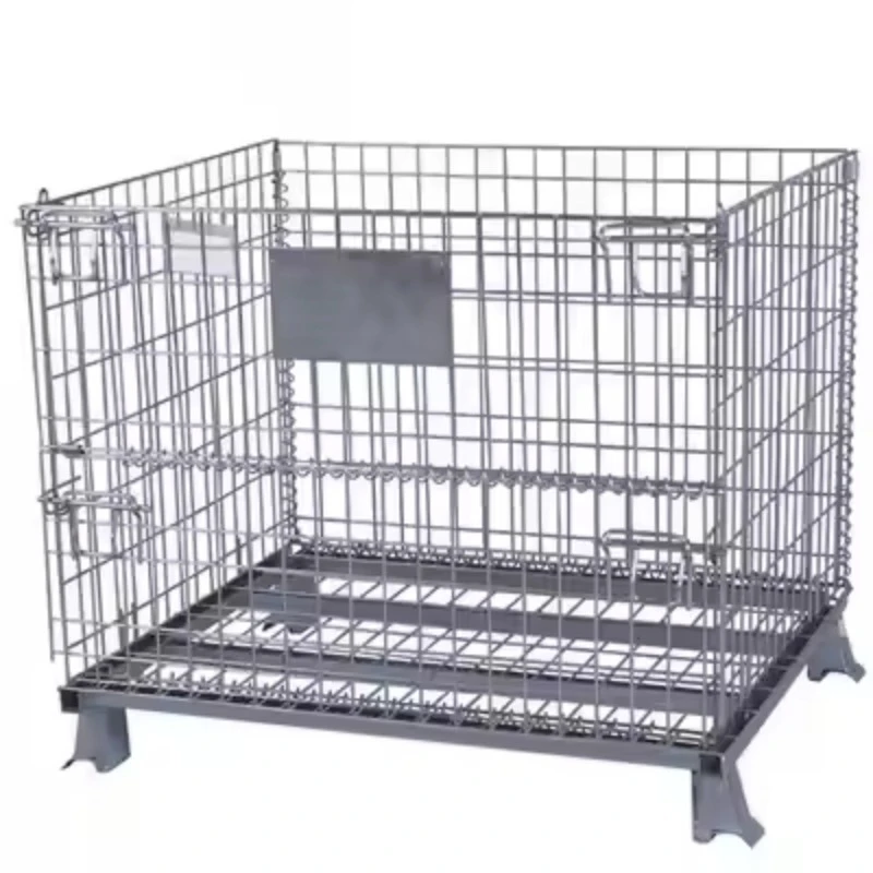 Heavy-duty trolley Mobile storage cage Stainless steel metal mesh cage for warehouse