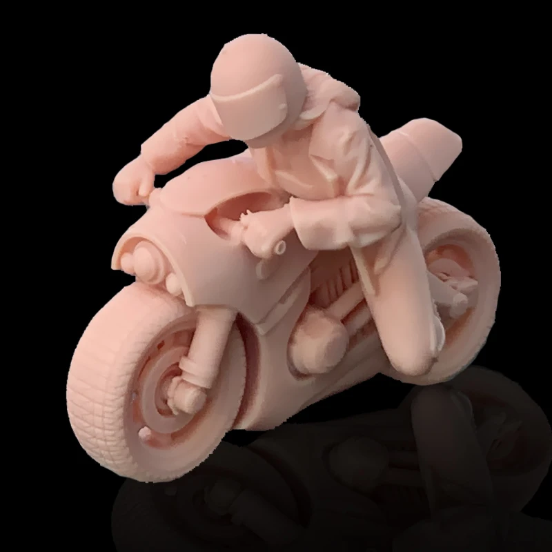 1:64 Figure Sexy Beauty Riding Motorcycle Miniature 1/43 Model Garage Kit Need To Be Colored By Yourself image 4
