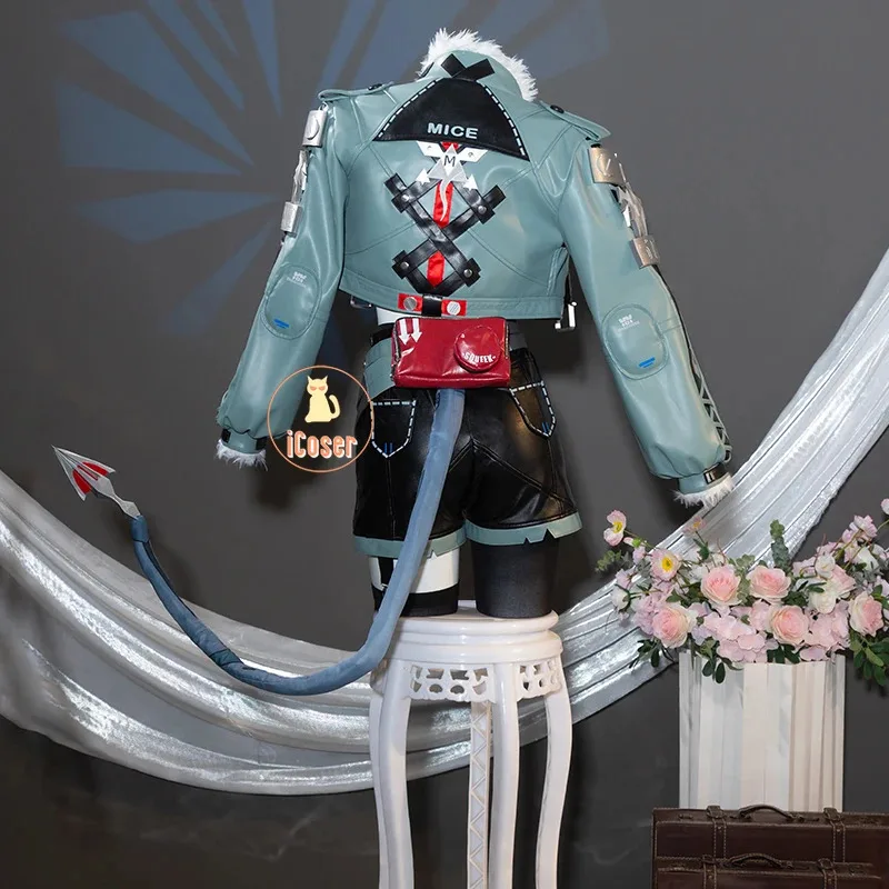 

Jane Doe Cosplay Costume Wig Zenless Zone Zero Uniform Jacket Tail Ears Stocking New Eridu Halloween Party for Women Prop iCoser