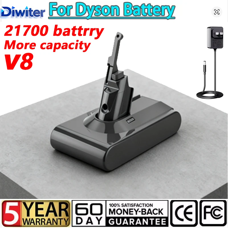 21700 Battery Pack 12800mAh 21.6V For Dyson V8 Battery Absolute V8 Animal Li-ion SV10 Vacuum Cleaner series Rechargeable battery