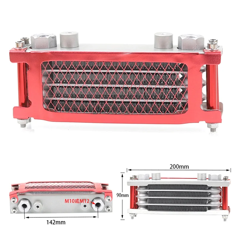 M10 Interface Radiator Oil Cooler Aluminium Cooling System for 50-160Cc Motorcycle Dirt Pit Monkey Bike Red