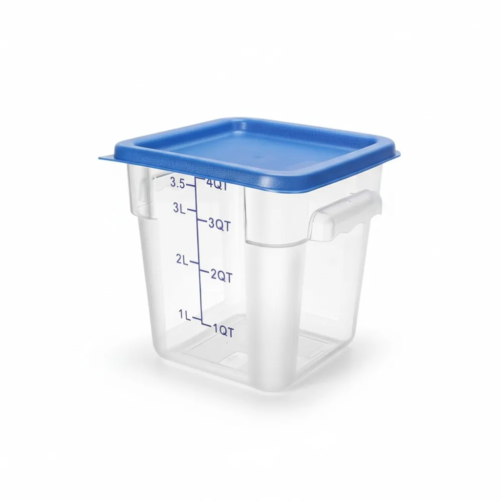 

8-Pack 4 Qt Clear Food Storage Containers with Airtight Lids & Handles for Kitchen Restaurant Home