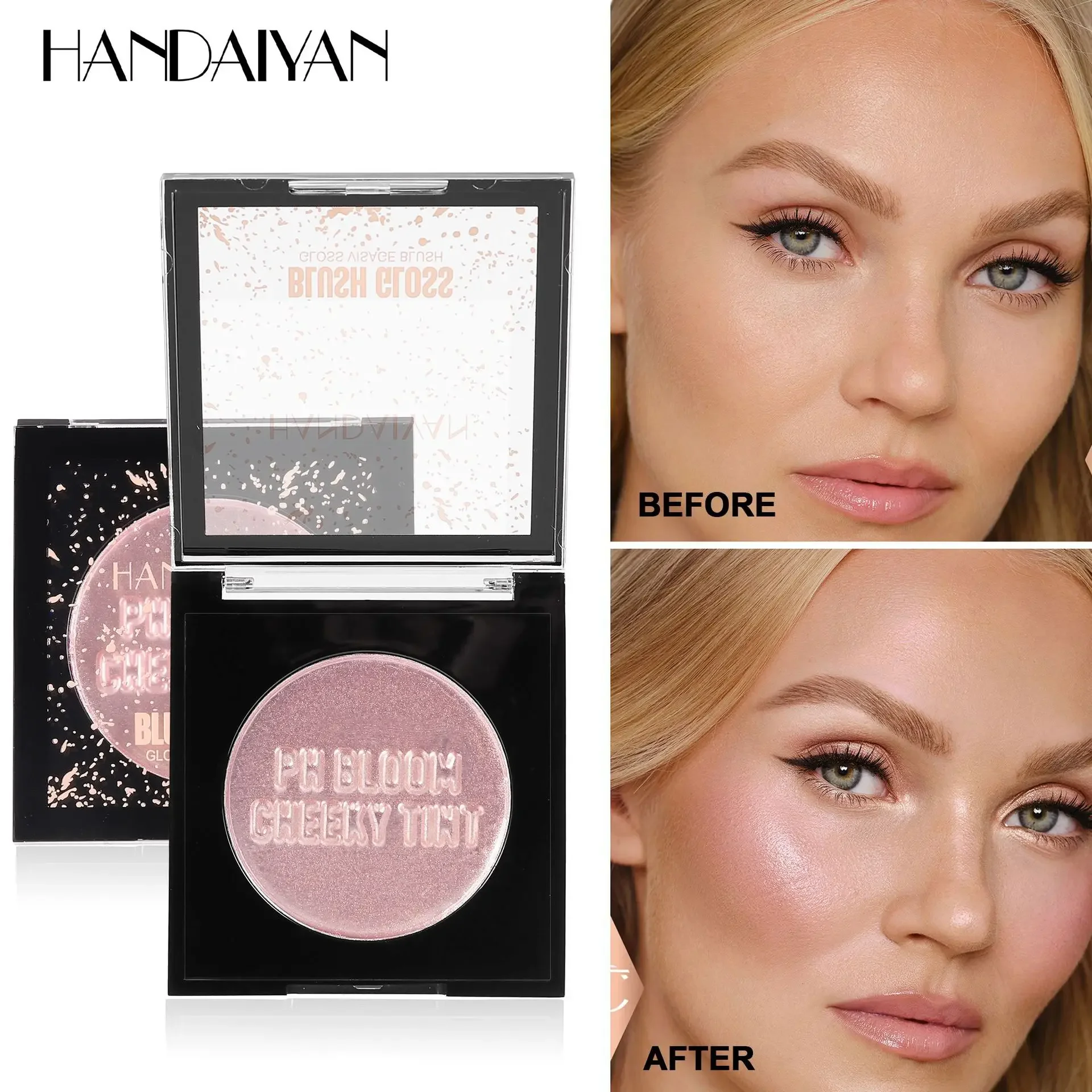 PH Bloom – fard à joues multi-usage, teinte avec dégradé, brillant, maquillage naturel pour le visage, Contour, poudre rose longue durée