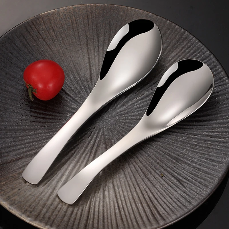 Picture 5: High Quality 5pcs 304 Stainless Steel Spoons Dinner Spoon Spoons Thickened Coffee Spoon Dessert Spoon Kitchen Tableware Set