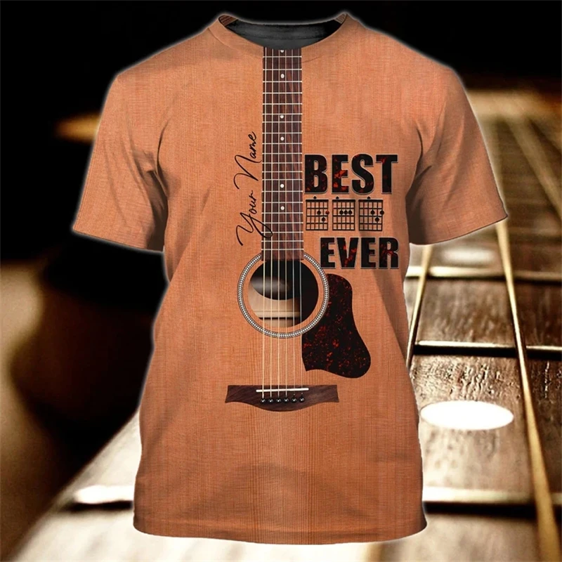 Music Tshirts Guitar Pattern 3d Print T-Shirt Men Women Fashion y2k Tops Kids Boys Tees Male Clothing Rock Tees Streetwear 4XL