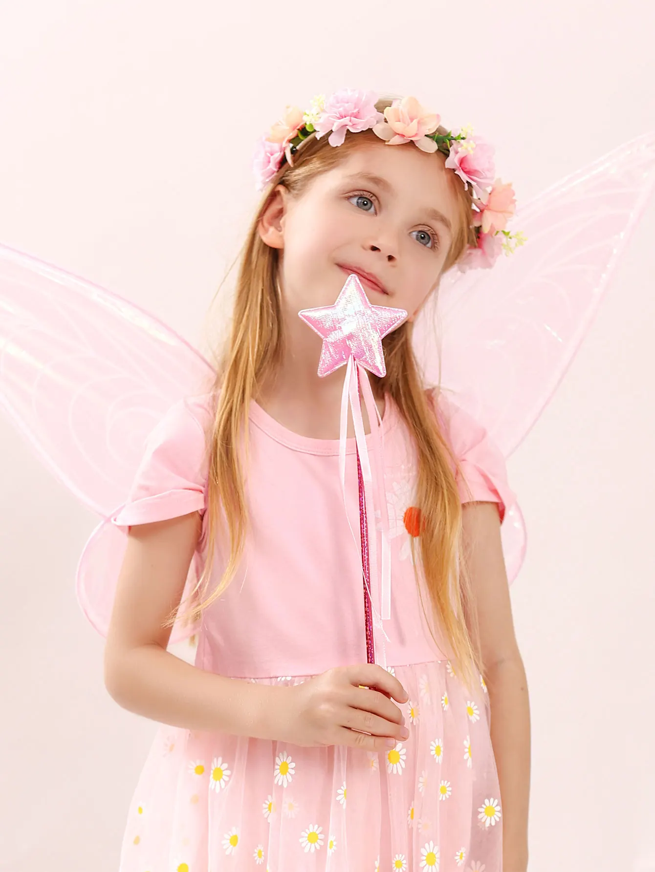 Fairy Party Supplies Fairy Wings For Girls Princess Butterfly Costume Wings Fairy Wand Fairy Floral Headband Crown Fairy Party