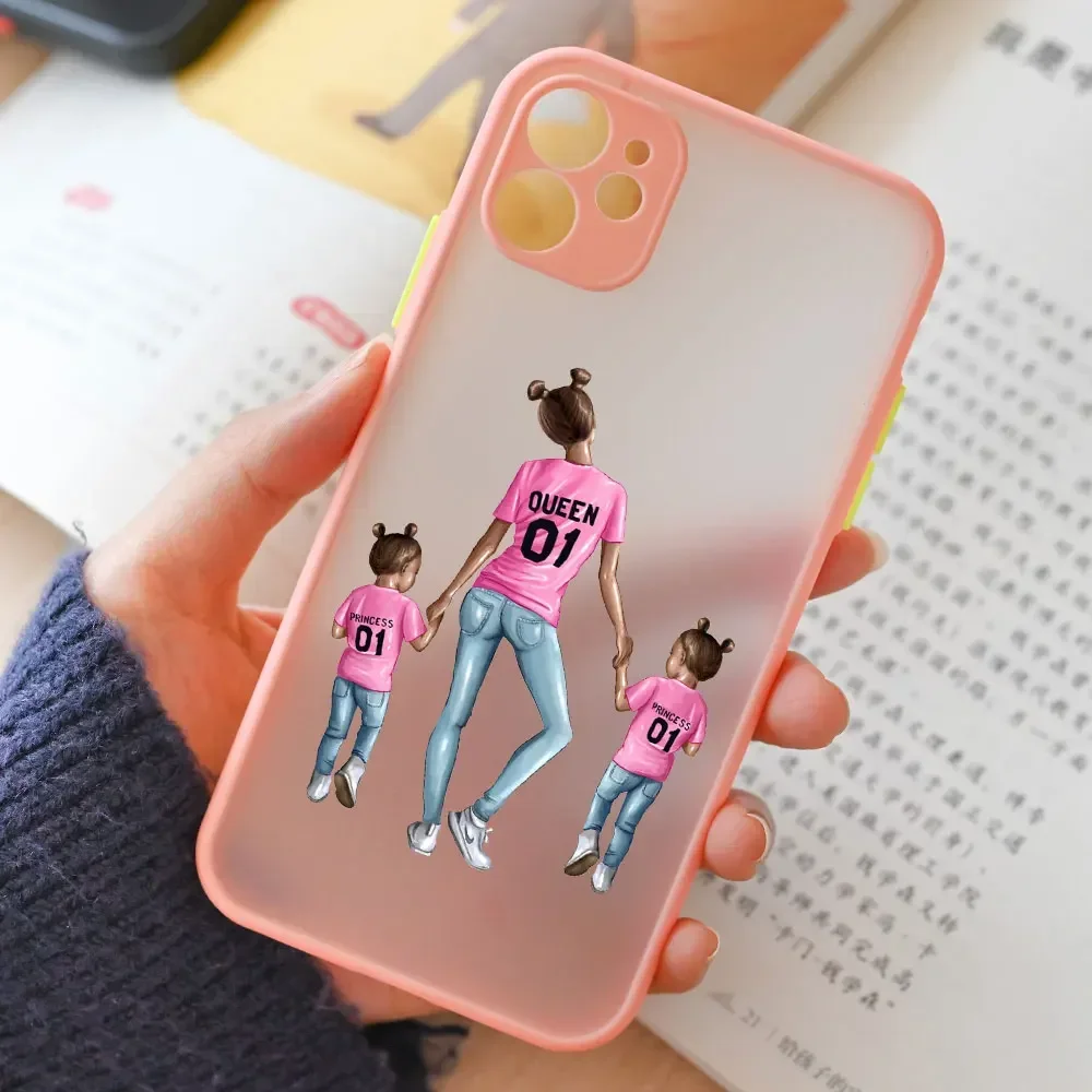 Fashion Super Mama Mom Dad Phone Case for IPhone 15 14 13 12 11 Pro MAX Mini XR XS Max 7 8Plus SE Baby Boy Girl Hard Matte Cover