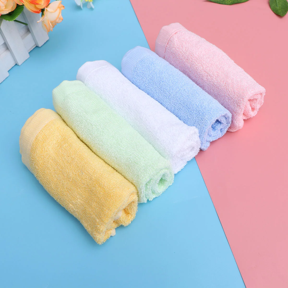 5 Pcs Quicker Dry Than Normal Cloths Baby Washcloth Absorb Water Muslin Burp Bamboo Fiber Bib