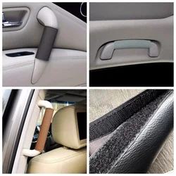 For NISSAN Patrol Y62 Door Inner Handle leather Cover A-pillar B-pillar Handle Leather Cover Roof Handle Protective Cover