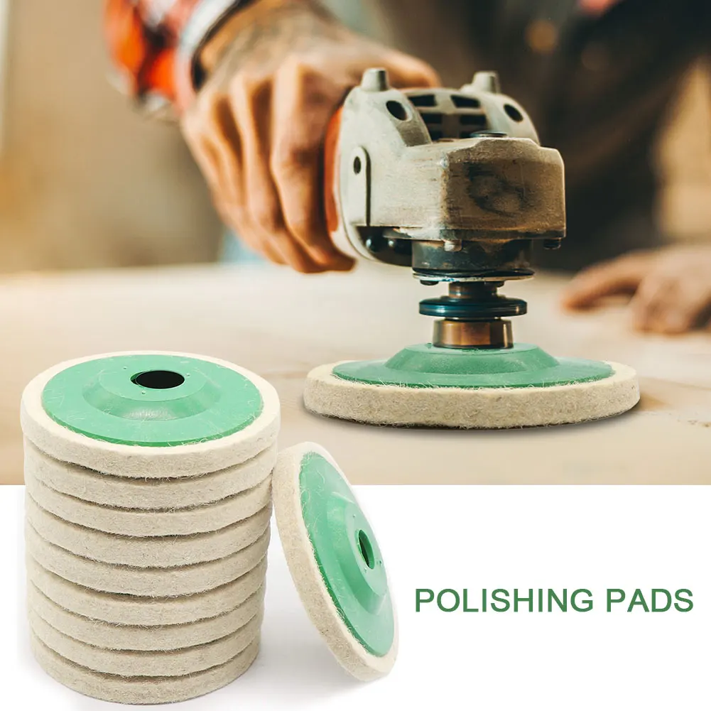 

5 Pcs Wool Angle Grinder Wheel Wear-Resistant 4 Inch Felt Polishing Pad Disc for Angle Grinder 100mm for Metal Glass Car