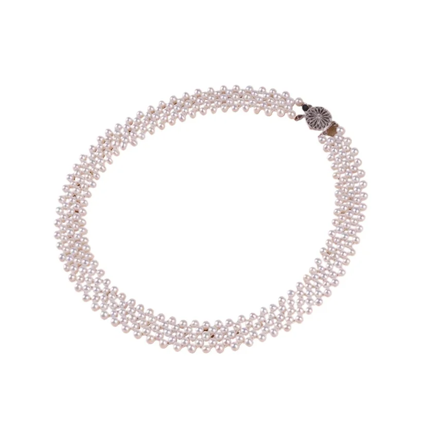 

CHARMING SOUTH SEA GENUINE NATURAL CULTURED WHITE PEARL NECKLACE 14"4-5MM