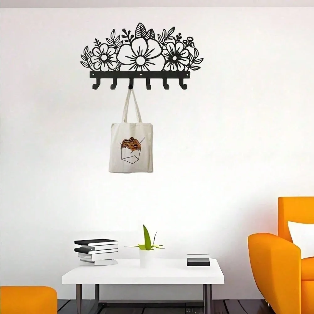 Gantungan Tanaman Personal untuk Dinding - Gantungan Tanaman Logam Besi Hitam, Dekorasi Taman Dalam & Luar Ruangan, Hadiah Berkebun yang Unik