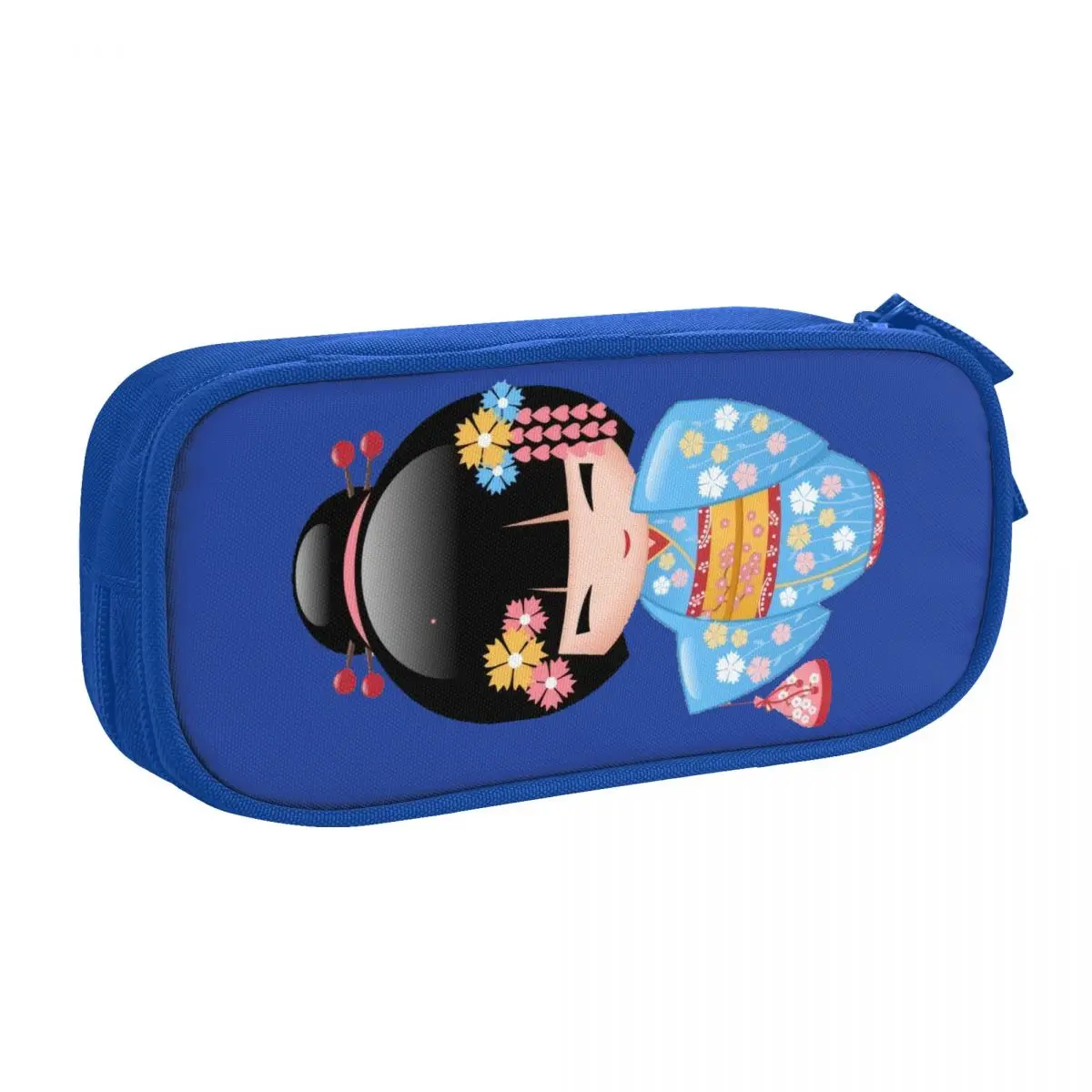 Custom Kawaii Kokeshi Doll Pencil Case for Girls Boys Large Capacity Japanese Kimono Geisha Girl Pen Bag Box Stationery