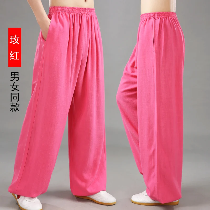 Linen Tai Chi Pants Harem Style Kung Fu Training Uniform Unisex for Men Women
