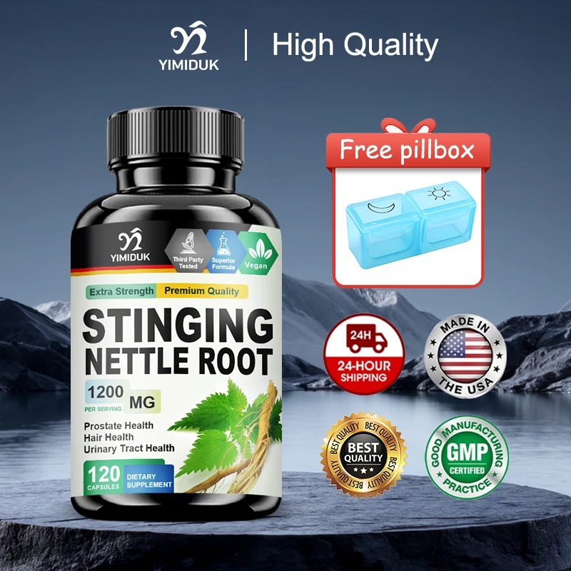 Pure Nettle Root Capsules for Men's Health, Natural Support for Hormonal Balance, Energy & Vitality, Promotes Overall Wellness