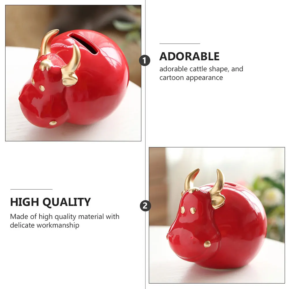 

1Pcs Money Saving Pot Children's Coin Bank Premium Craftsmanship Cattle Appearance for Coins Bills Kids Saving Habit