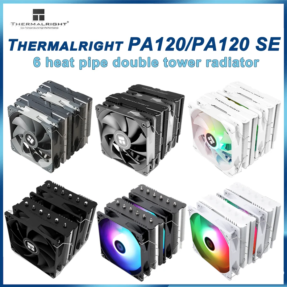 

Кулер для процессора Thermalright PA120 с 6 тепловыми трубками, AGHP, обратный гравитационный двойной вентилятор, радиатор с двумя башнями для LGA1700 1200 1150 2011 AM4 AM5