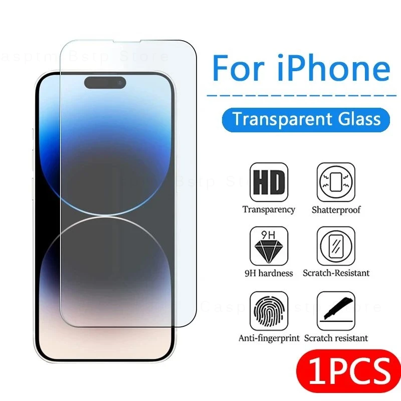 Tempered Glass For iPhone 15 14 13 12 11 Pro Max Screen Protector for iPhone XS Max XR X 14 7 8 Plus 15 Plus Protective Glass