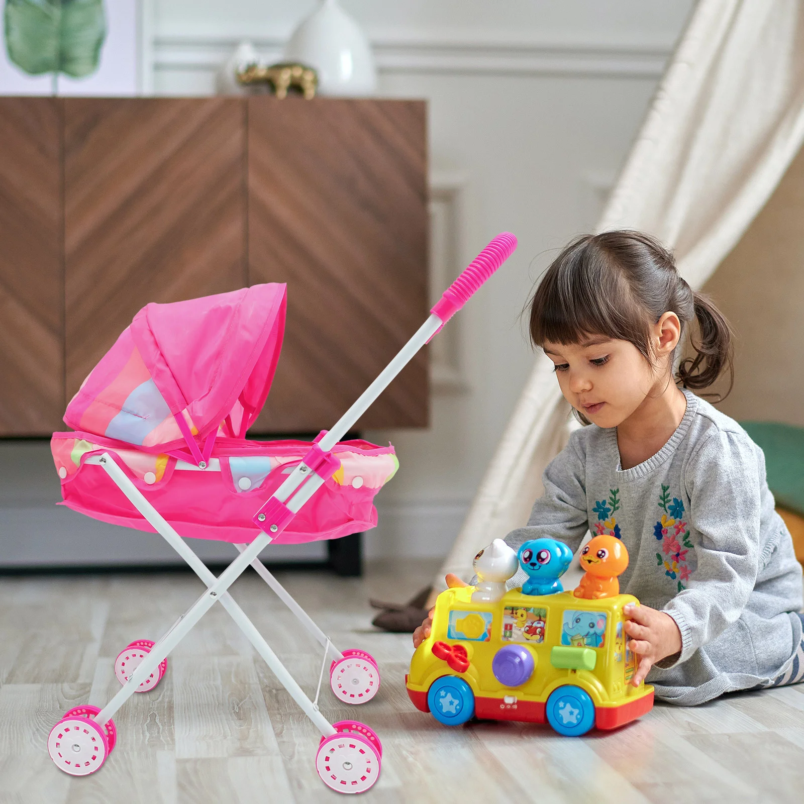 Mini Spielzeug Kinderwagen Spielen Spiel Kleine Haus Dekorationen Kutsche Kleinigkeiten Rack Kind