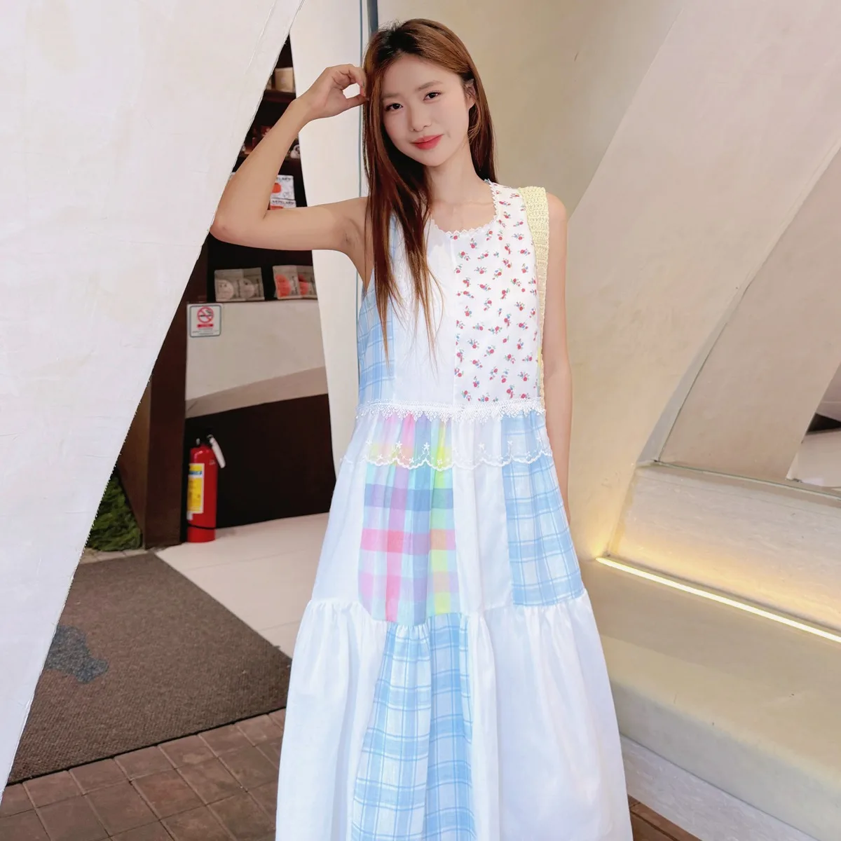 الرجعية الأزهار سترة تقسم اللون القطن الكتان Svel فضفاض الدكتور الصيف Vaion Sle ميدي تنورة ألياف البوليستر