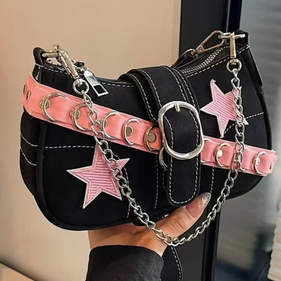 

2025 Spring New Sweet Cool Style Y2K Hottie Armpit Bag Street Trend Dopamine Design Crossbody Bag Bag Women