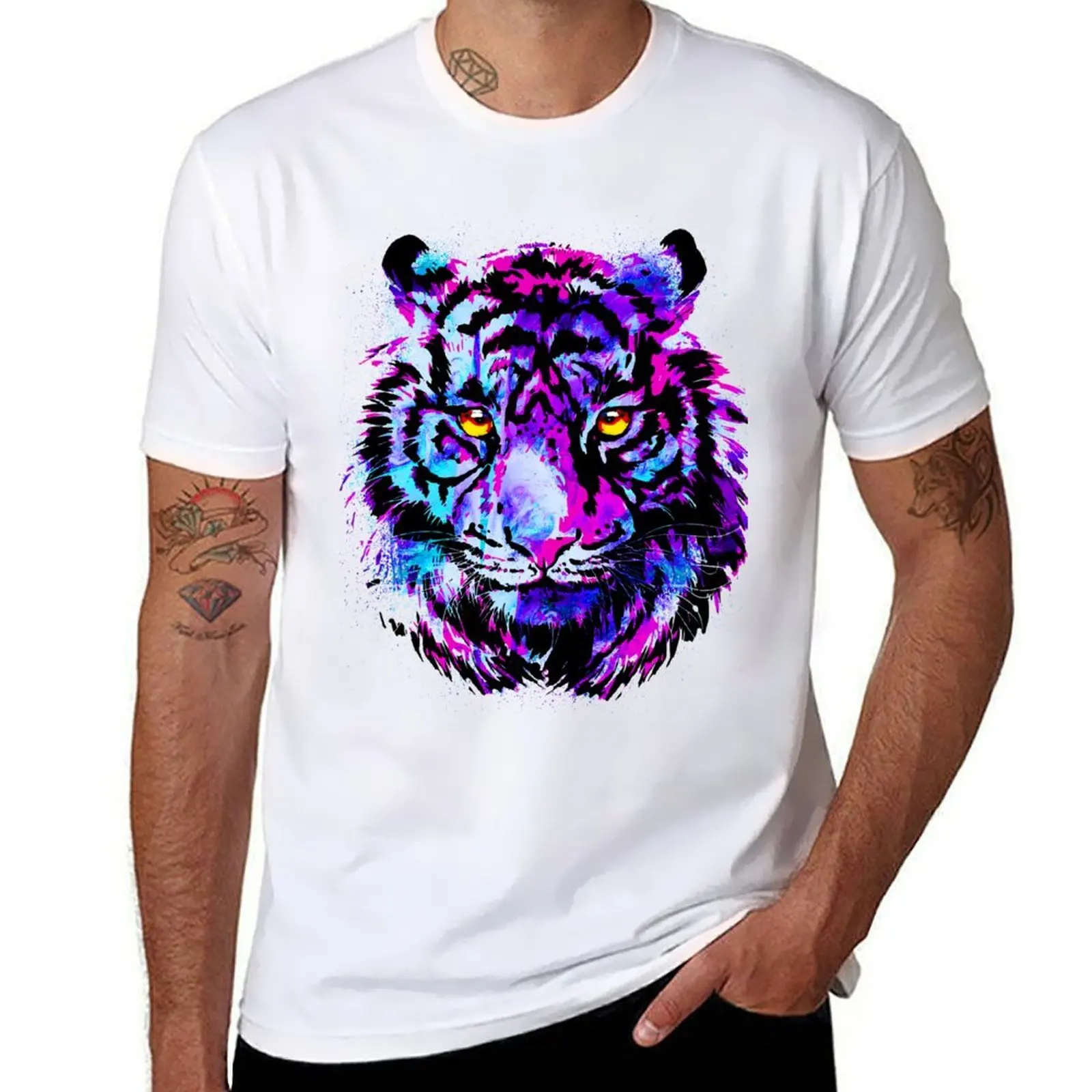 

Vintage Tiger - Retro Tiger Purple T-Shirt black cotton t-shirt plain for man package man t shirt designer T-Shirt