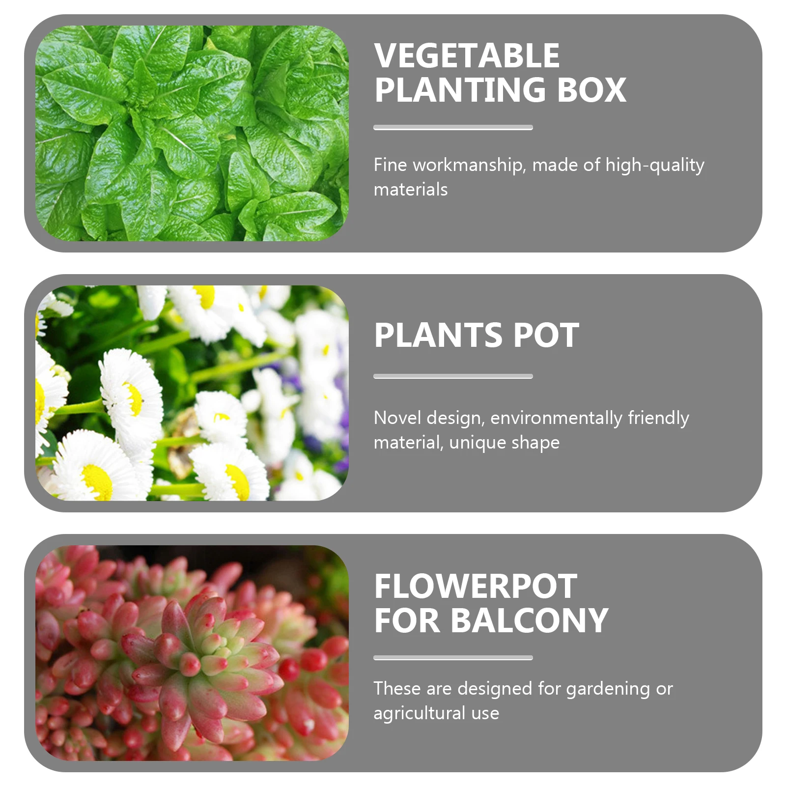 

2Pcs Thickened Vegetable Planting Basin Rectangular Flowerpot Balcony Garden Plants Pot Breathable Durable Anti-Deformation