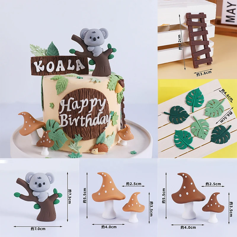 

Cute Koala Bear Cake Topper Jungle Safari Forest Birthday Party Cake Decorations Kids 1st Birthday Party Supplies Baby Shower