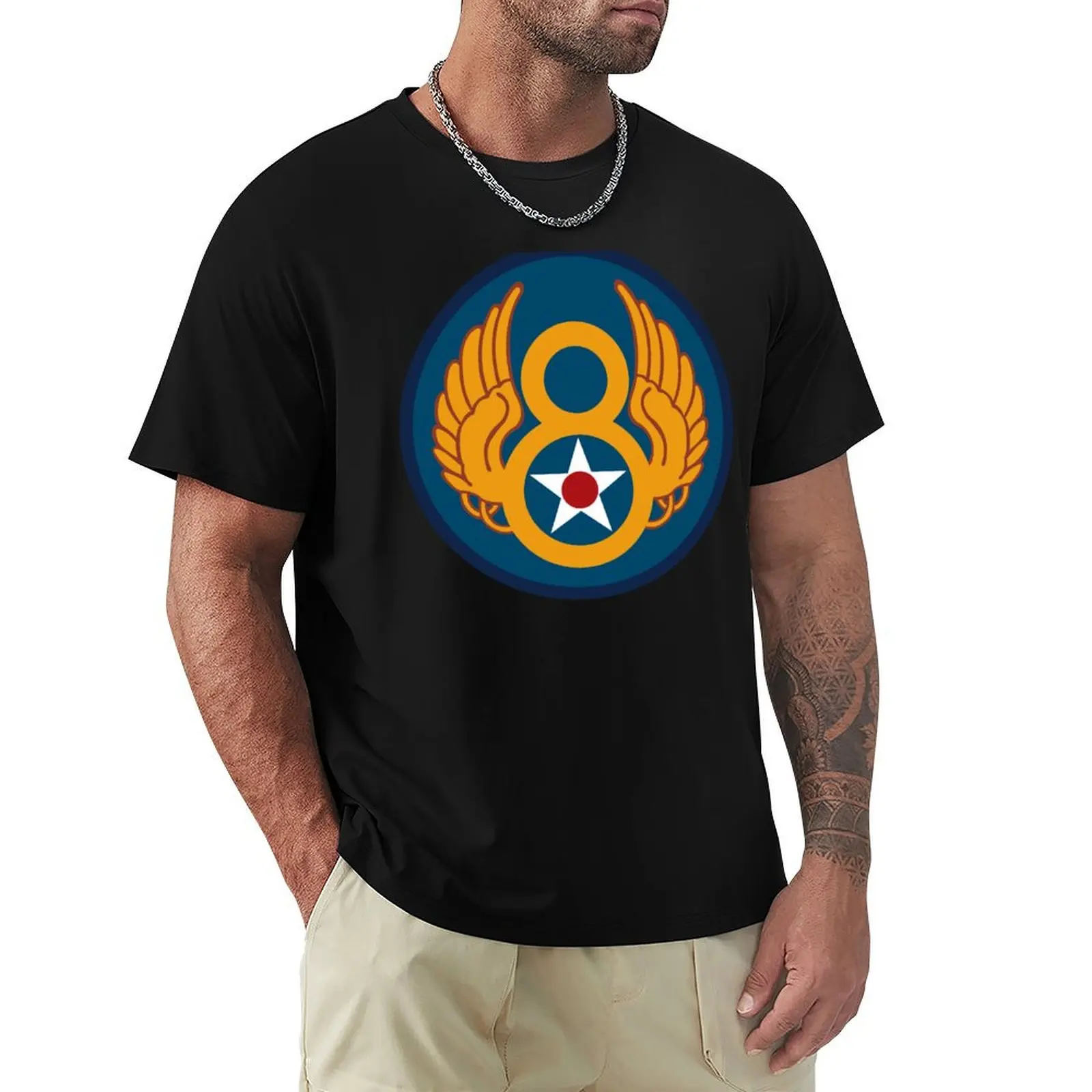 

8th Airforce Emblem T-Shirt summer tops vintage Short sleeve tee t shirts for men pack