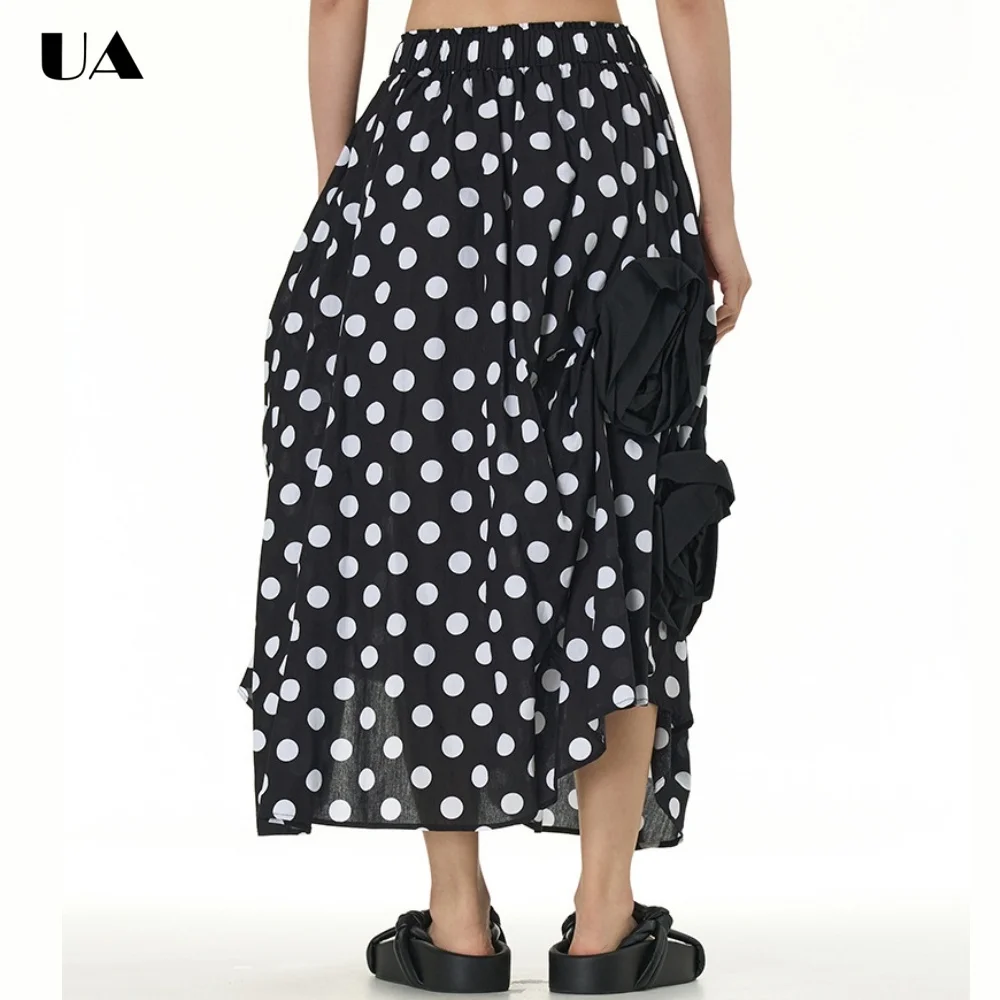 Asymmetrical 3D Flower Skirt for Woman New Arrival Elastic High Waist Skirts Niche Design for Outfit Fashion Street Snap Skirts