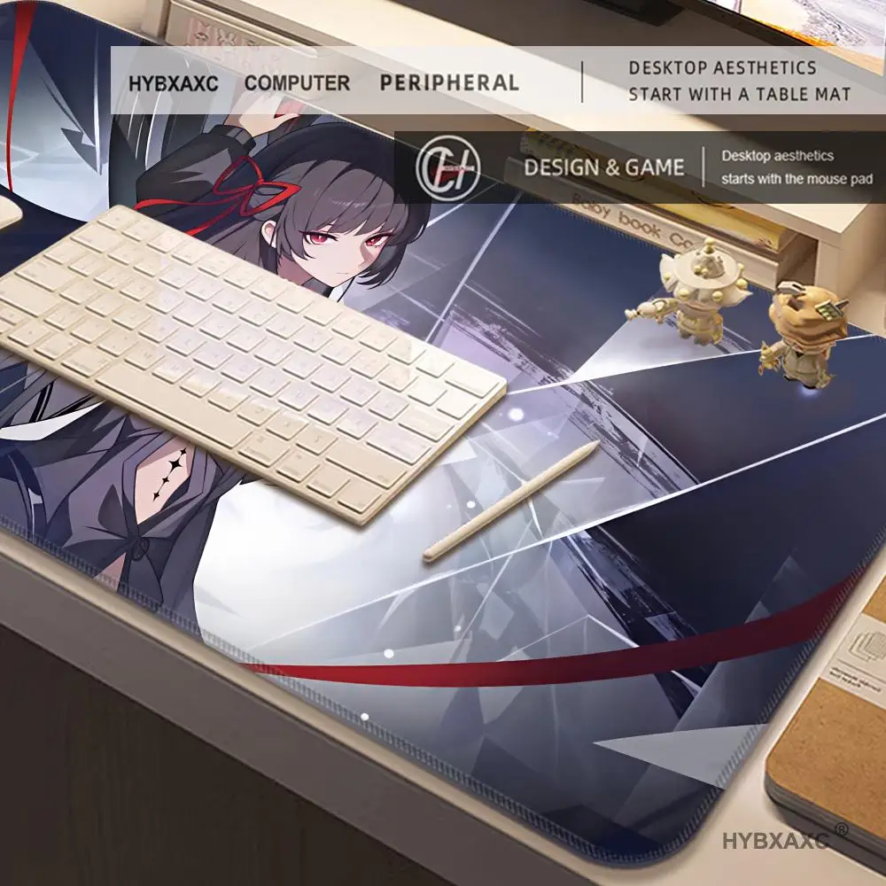 Wuthering Waves Chisaki Mouse Pad Large Anime Gaming Desk Mat Non-Slip Lock Edge Keyboard Mat